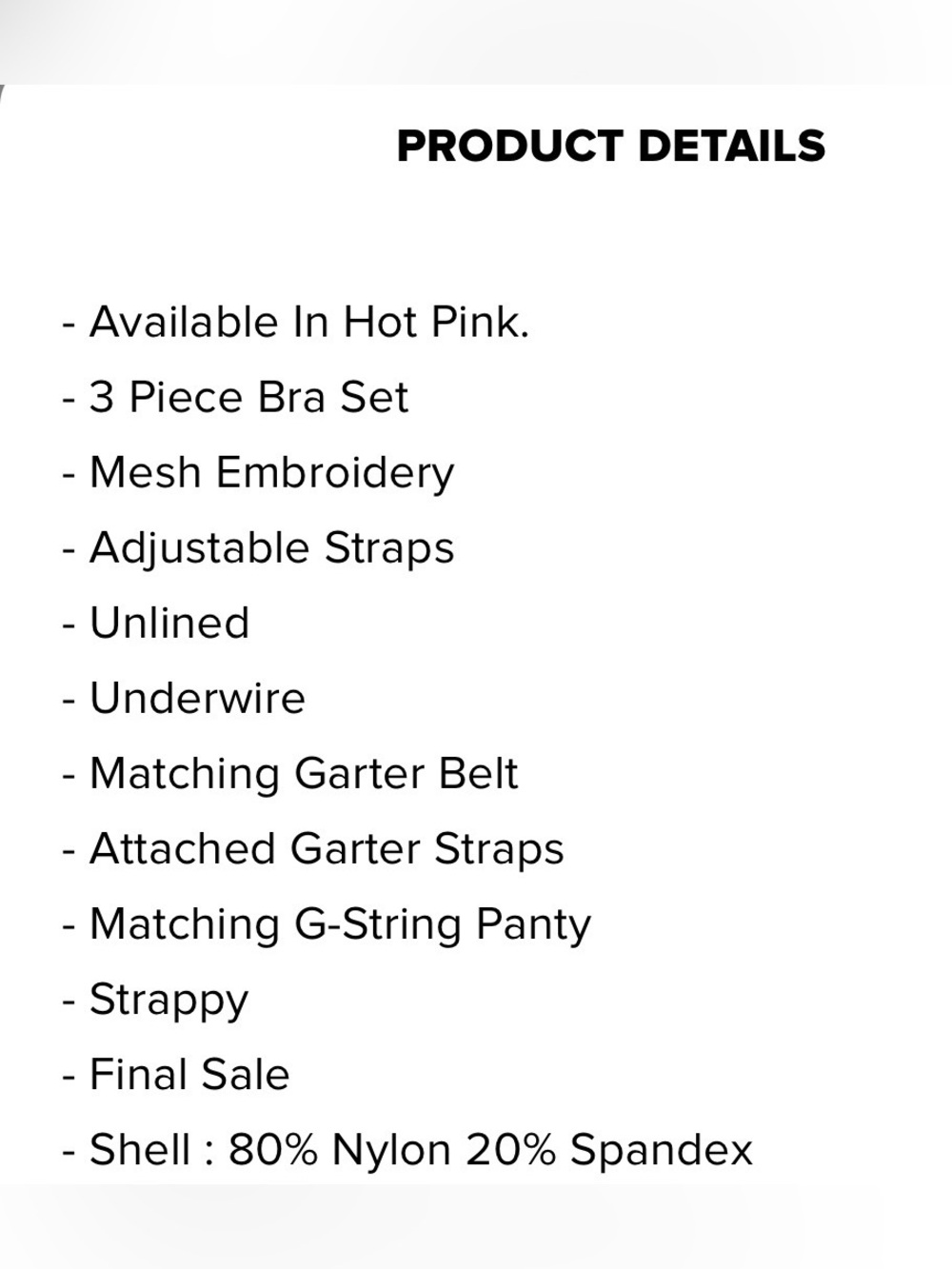 Fashion Nova Hot Pink Lace Underwire Bra Panty & Garter Set🩷 NWOT 🩷 - Picture 5 of 5